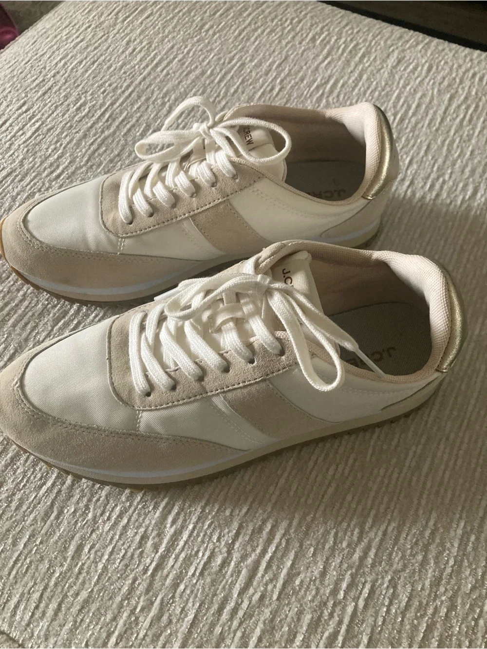 J. Crew Cream and White Athletic Sneakers